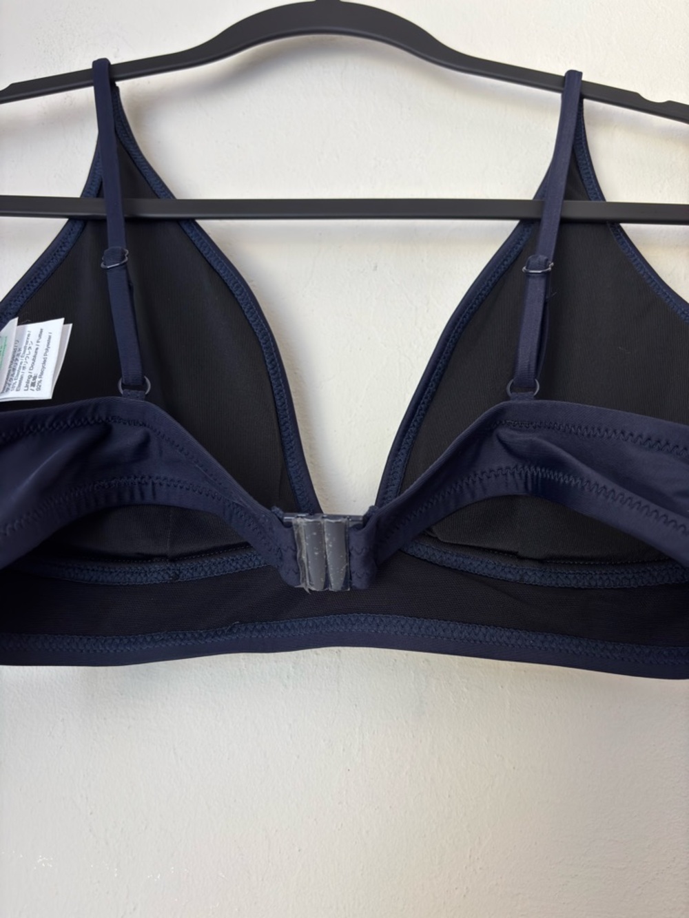 J. Crew Plunge Bikini Top in Navy Size Medium NEW Padded Beach Vacation Summer - Picture 5 of 14
